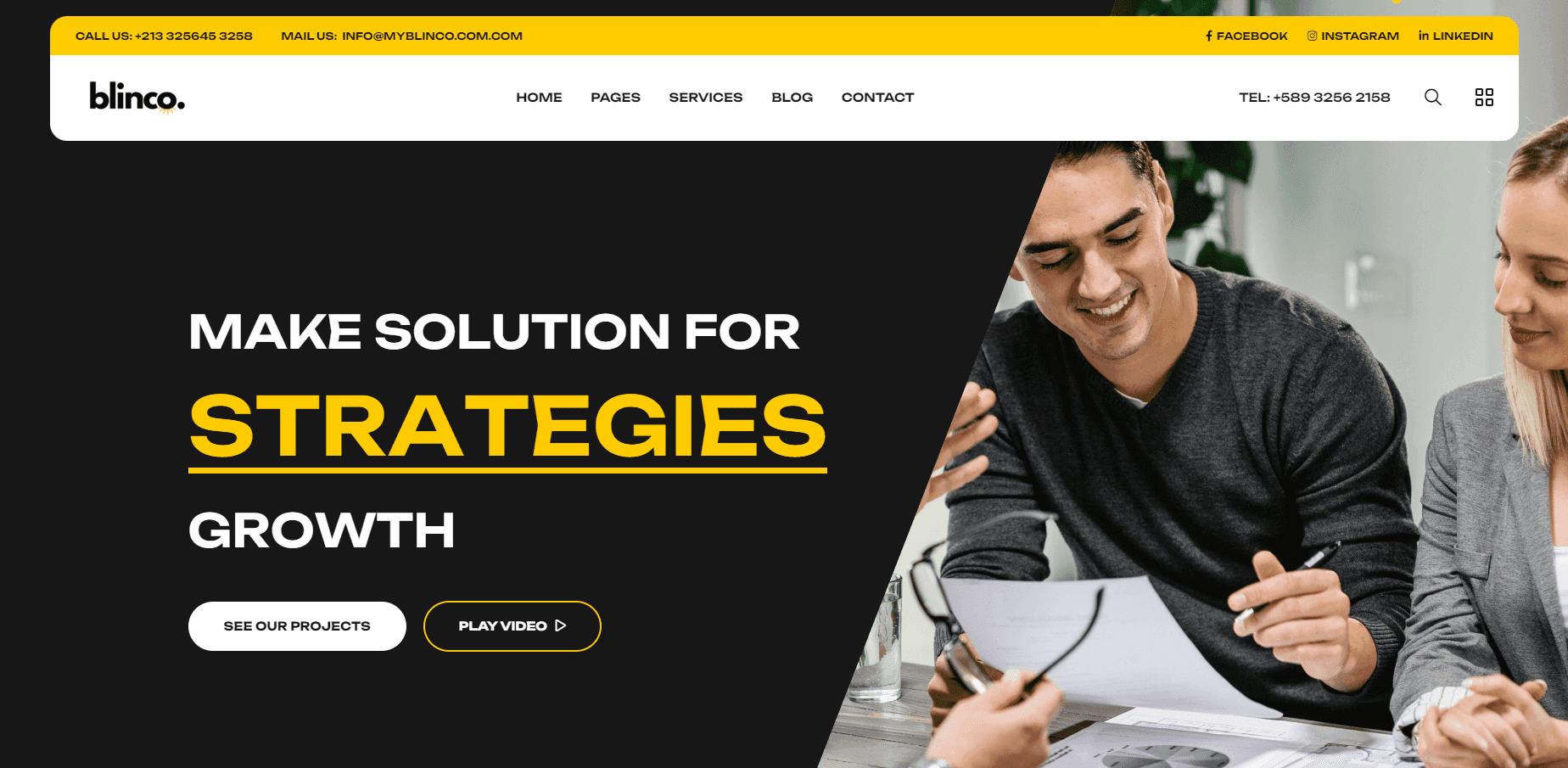 templates of websites made in blinco