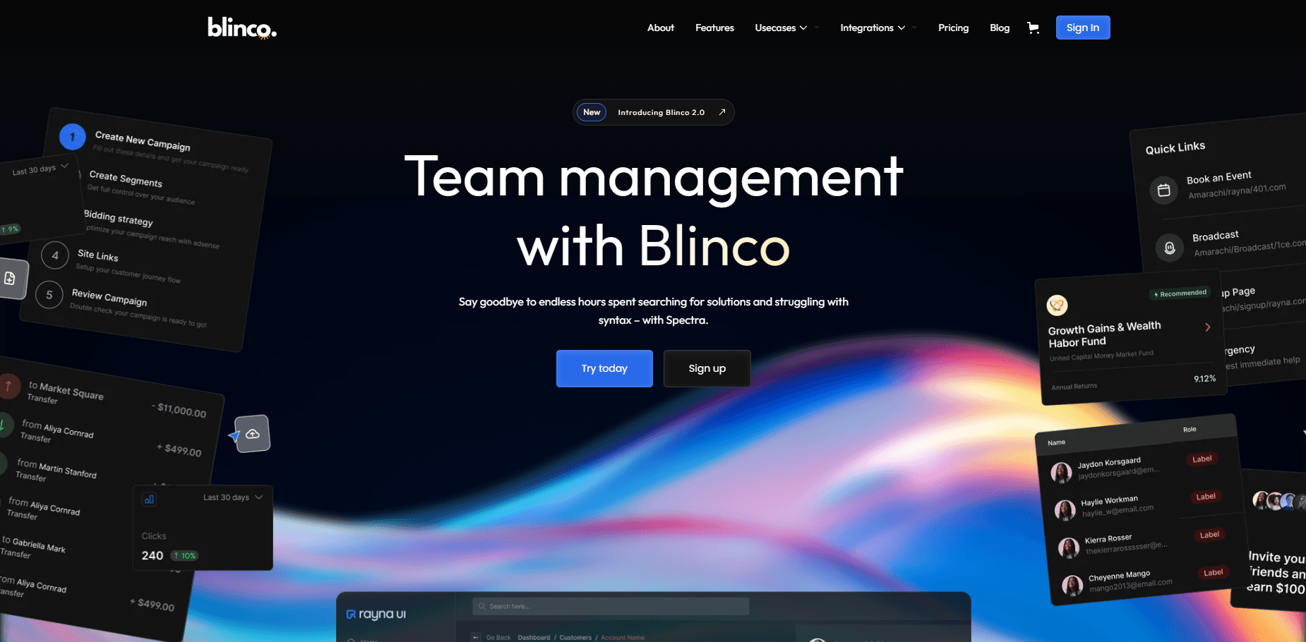 templates of websites made in blinco